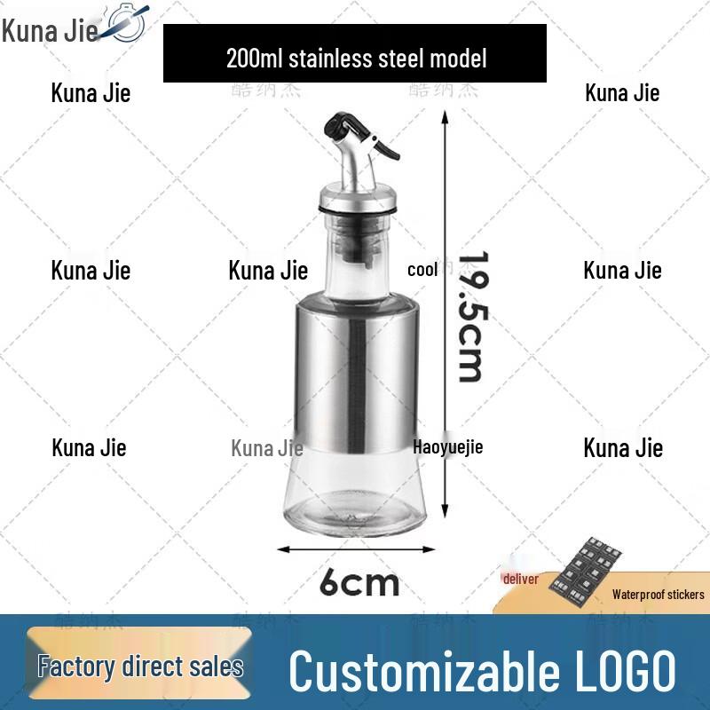 KUNAJIE Stainless Steel & Glass Condiment Dispenser