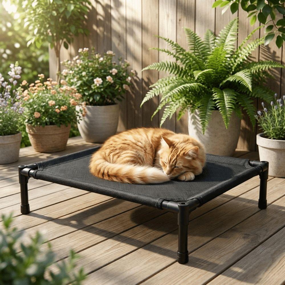 Moisture Proof Pet Camping Bed Non-Slip Cat Sofa Bed Durable Elevated Pet Bed Indoor Outdoor