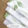Green and White Privacy Sheer Curtains Length 2 Panels,Leaf Floral Printed Light Filtering Semi Sheer Window Curtains Drapes for