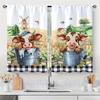 2 Pcs Cartoon Farm Calf Print Curtains,suitable for Bedroom,living Room Kitchen Decoration,home Decoration,window Decoration