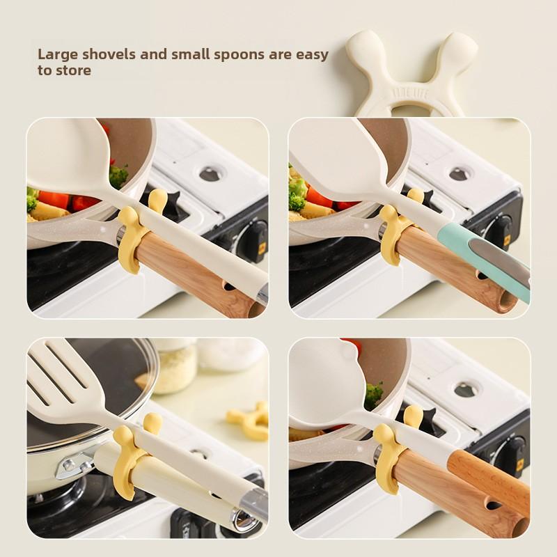 Silicone Spatula Rack, Household Kitchen Stove, Anti-overflow Soup Spoon and Kitchenware Guard Spatula Rack, Mobile Storage Rack