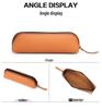 Genuine Leather Multifunctional Pencil Case Stationery Box with Zipper—Portable for Students, Holds 2B Pencils & Glasses