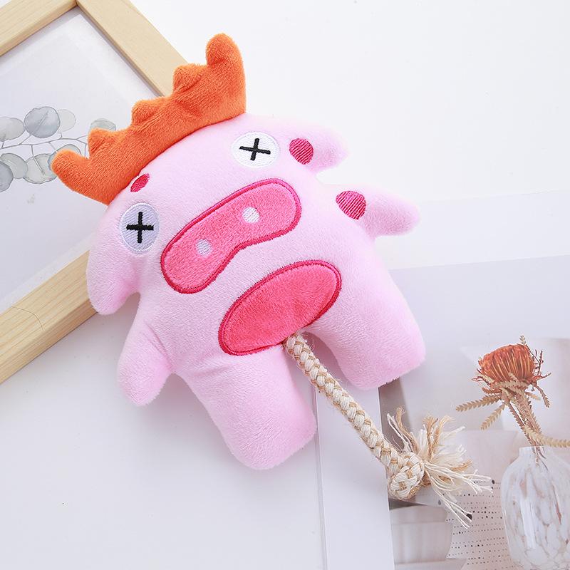 Cute Cartoon Polyester & Cotton Rope Sea Monster Chew Toy-Heavy Duty Dental Toy for Small Dogs Daily Use 40g