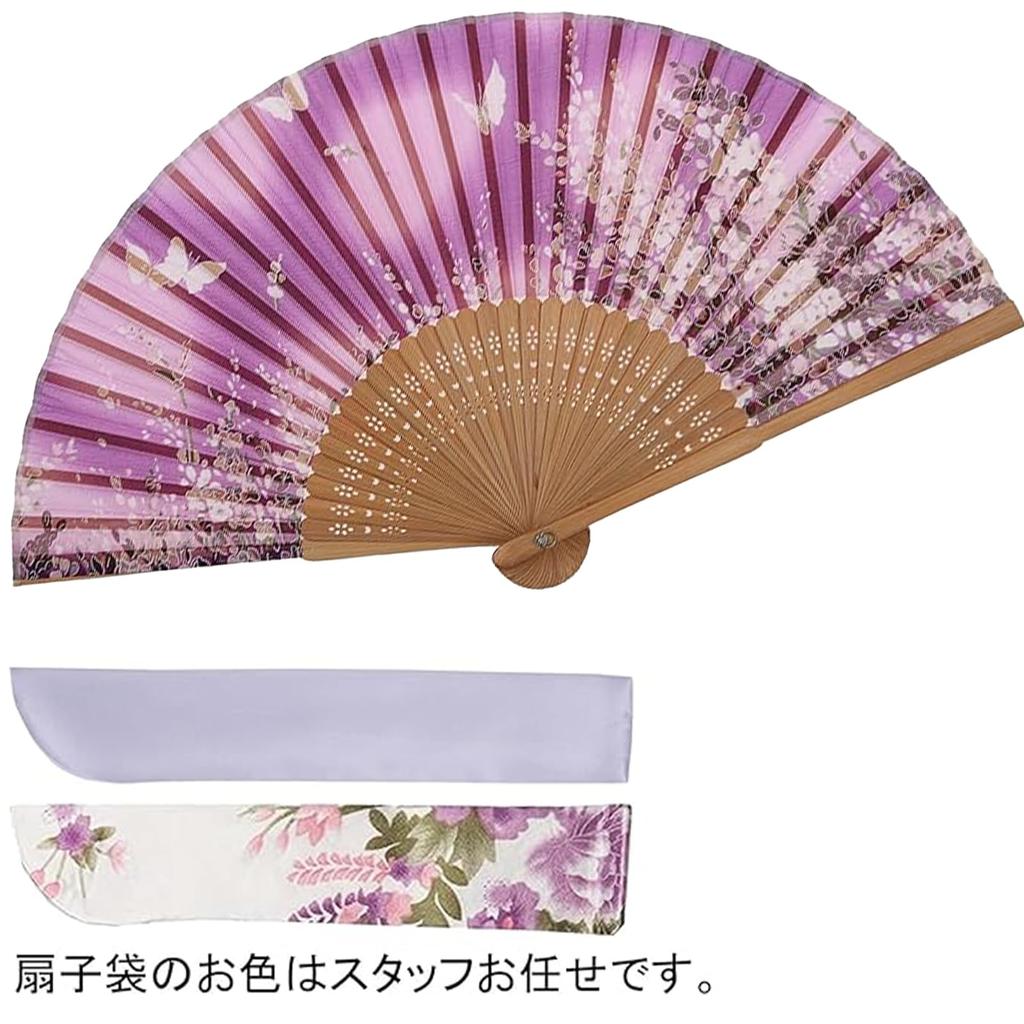 [TOuWA] Men's and Women's Silk Folding Fan with Bamboo Frame and Japanese Pattern - Lightweight, Japanese Souvenir, Festival, Fireworks Display,