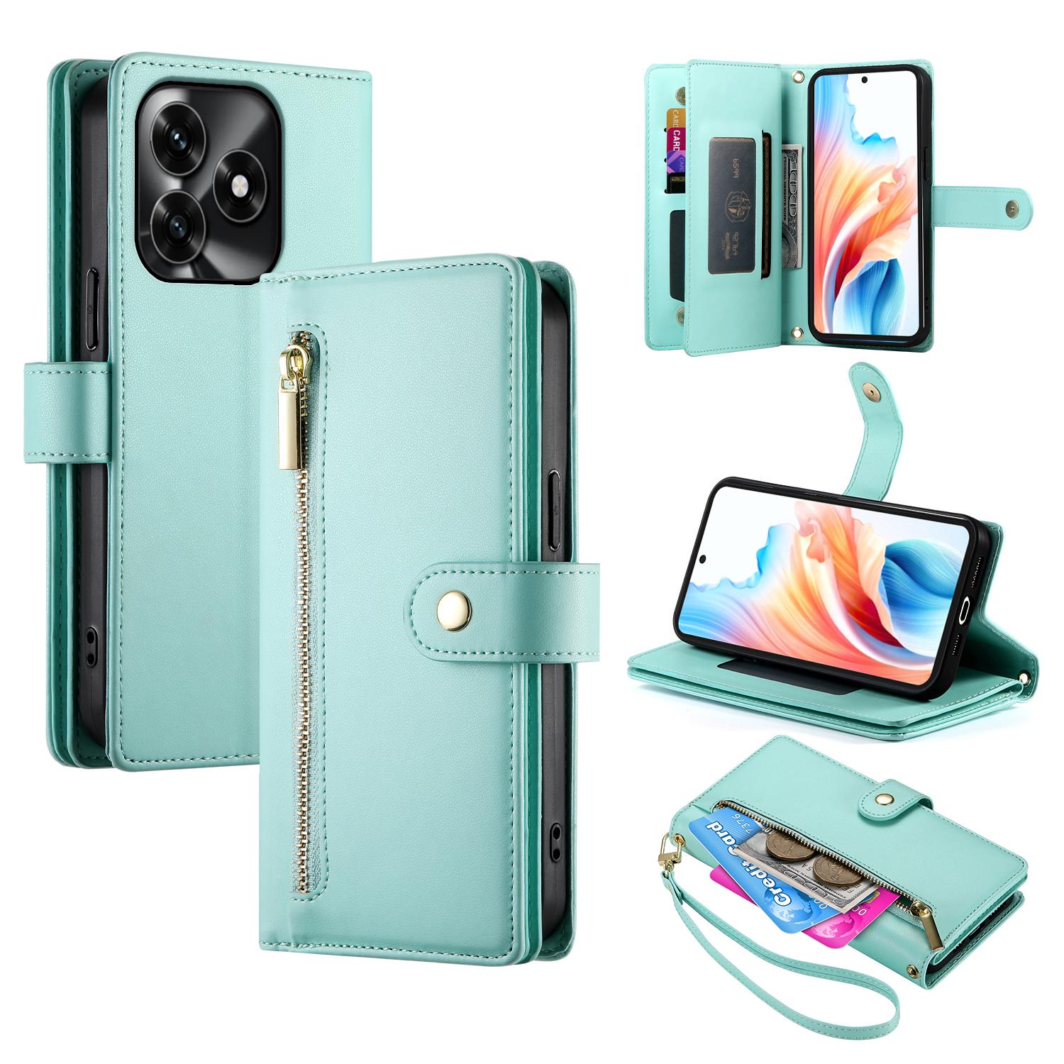 

Leather Case For Honor X5c Plus 4G / X5c 4G / Play10A 4G Zipper Pocket Wallet Phone Cover with Straps