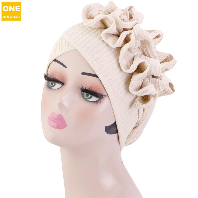 Fungus Lace Headscarf Cap Elastic Pleated Bag Headscarf Hair Care Pullover Cap Jdt-491