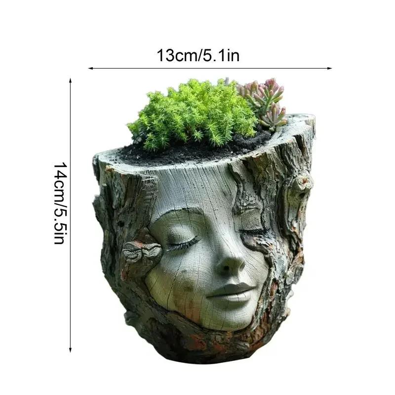 Donica głowa Donice głowa Donica na sukulenty Żywica Uroczy wazon Pojemnik Dekoracje do domu Doniczka Dekoracja podwórka Statua ogrodowa