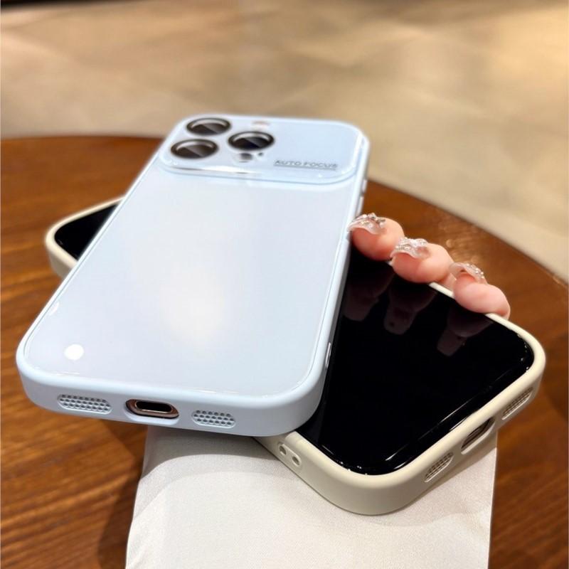 Luxury Candy Tempered Glass Camera Protection Case for iPhone 17 16 15 14 13 12 Pro Max Shockproof Bumper Armor Hard Cover Capa