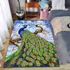 "Colorful Peacock Print Carpet with Tree and Vivid Abstract Design" Suitable for Use As an Anti-slip for Living Room Bedroom Sofas