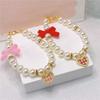 Pet Bow Pearl Collar Cat Jewelry Heart Pendant Necklace Dog Sweet Decorations Puppy Rhinestone Collar Chihuahua Accesorios