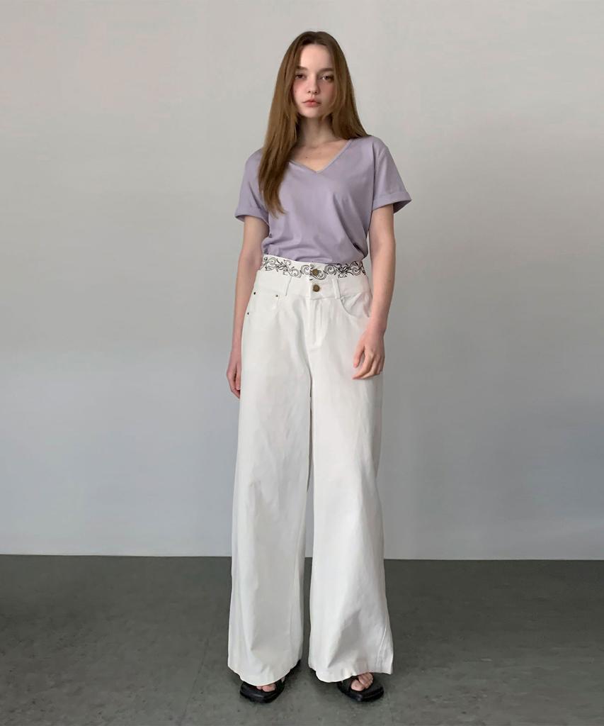 Baseukala High Rise Two Button Cotton Pants (2Colors)