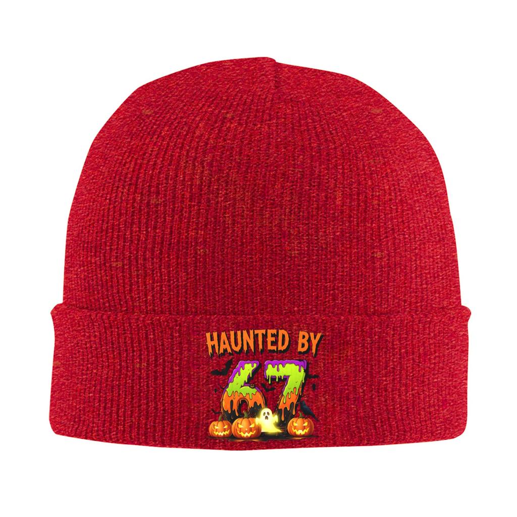 67 Six Seven Gen Alpha Z Halloween 67 Haunted By 67 Knit Hat Trendy Caps Adult Hippie Beanie Hats Design Head Wrap Bonnet Hats