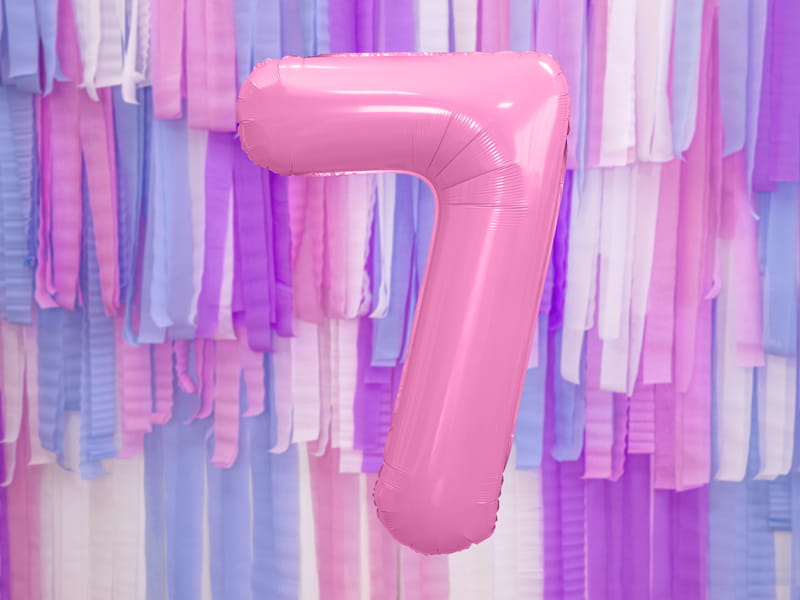 Balon Foliowy Cyfra "7" Różowy 86 Cm