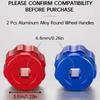 Replacement Manifold Gauge Valves Knobs, 2Pcs Red and Blue HVAC Control Handles, Aluminum Alloy Ribbed Edges, 0.26 X 0.26 In Mount Opening