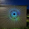 Solar Wall Light, 7 Color Changing Fence Light, Outdoor Projection Lamp, Waterproof Garden Lamp for Yard Patio Backyard Decor