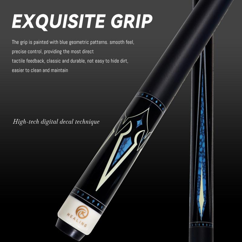 OKHEALING Carbon Fiber Pool Cue Black Technology Billiard Cue Sticks 11.8mm Tip Radial Pin Joint 147cm/58inch Length 19~20oz Weight