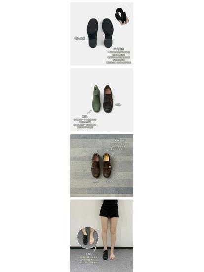 Su Yinyin Damen Leder Oxford Loafer mit Blockabsatz - Vielseitiger Britischer Stil, Geschnitztes Design für den Frühling