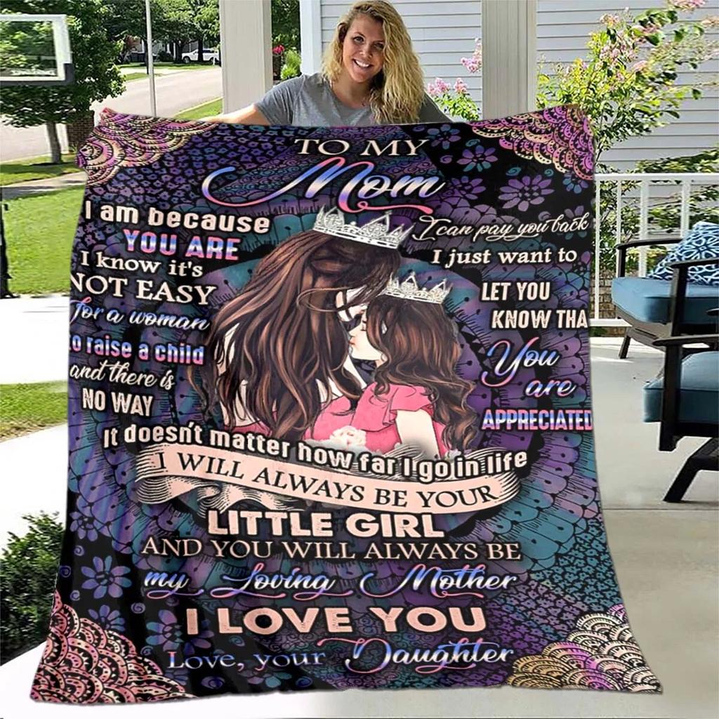 Tochterdecke, bedruckte Decke, Flanell, Sofa, „To My Daughter“-Decke, Löwe, Tiger, ich liebe dich, Mama, Papa, Wolf, Geschenke für die Tochter