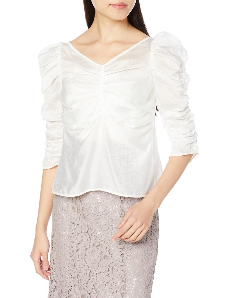 Snidel Gathered Detail Blouse SWFB231228 White F Women's