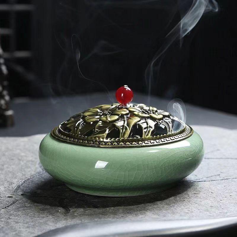 Ceramic Censer Stick Incense Holder Home Ancestral Hall Interior Zen Tea Ceremony Office Bedroom Decoration Aromath Appliances