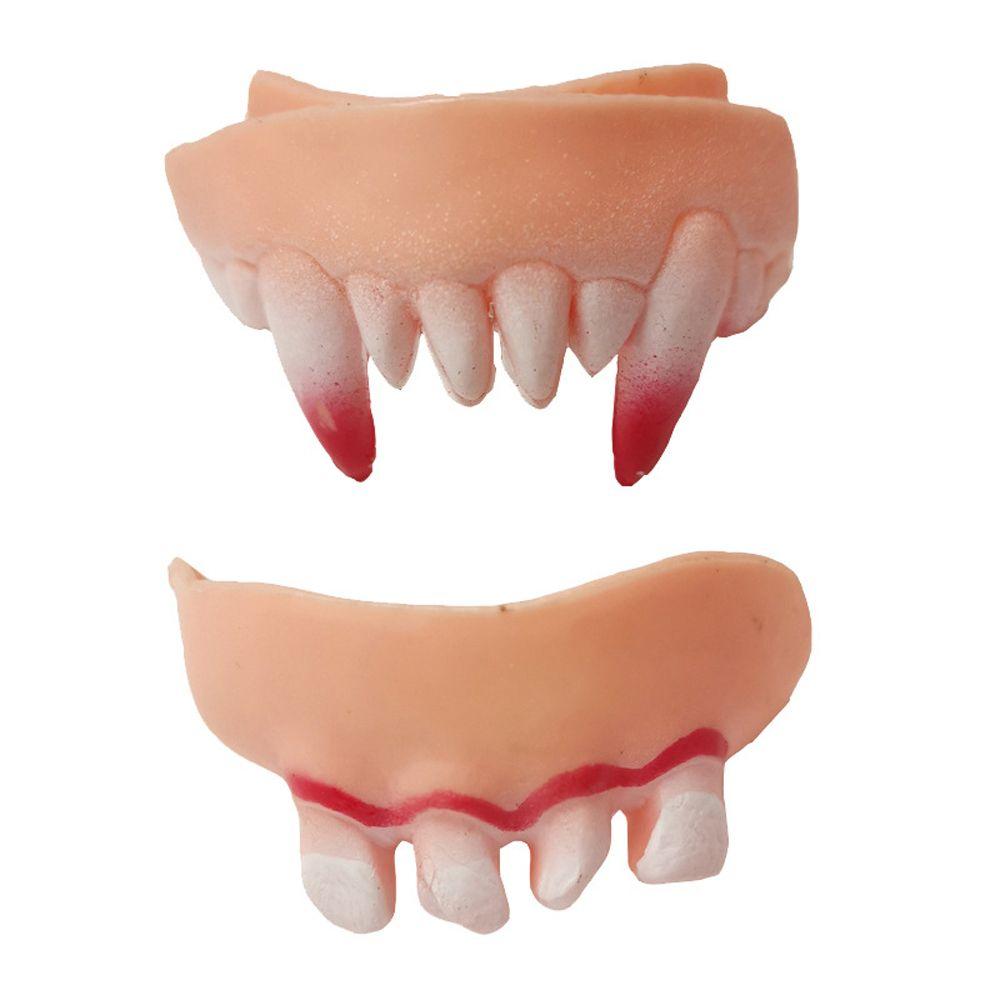 Trick Toys Party Funny Halloween Dentures Zombie Incisors Toothy Halloween Decor Prop Fake Teeth