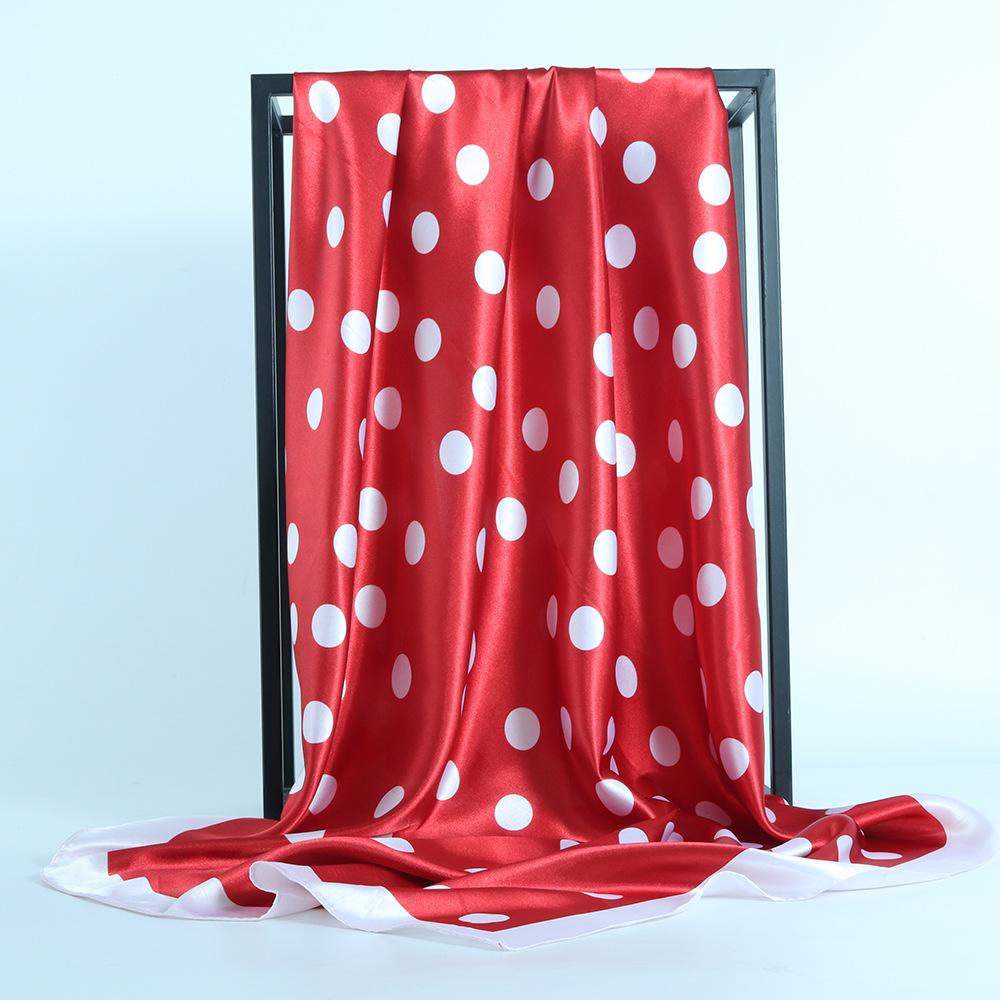 

Высококачественные роскошные шелковые шарфы, повязка на голову, шарфы, шейный шарф для женщин, шелковый шарф с цепочкой, женская декоративная шаль 90*90cm красный