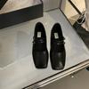 Silver Single Shoes Female Flat Bottom Autumn New Temperament Fairy Commuting Square Head Shallow Mouth Mary Jane