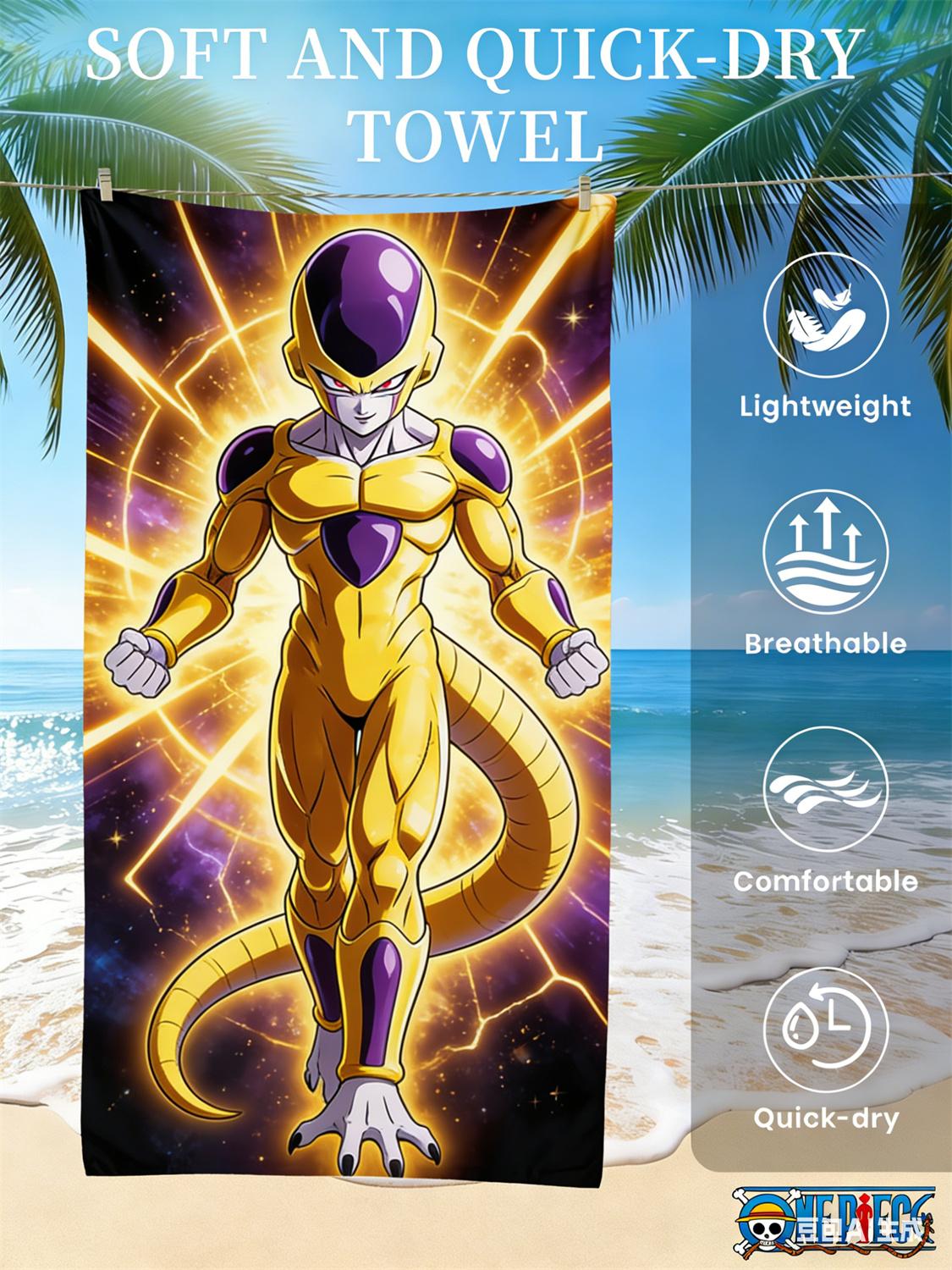 

Dragon Ball Beach Towel, Anime Fan Favorite Vegeta Super Saiyan Blue Print Quick-Dry Towel for Beach, Pool and Anime Enthusiasts W30*H60(CM)