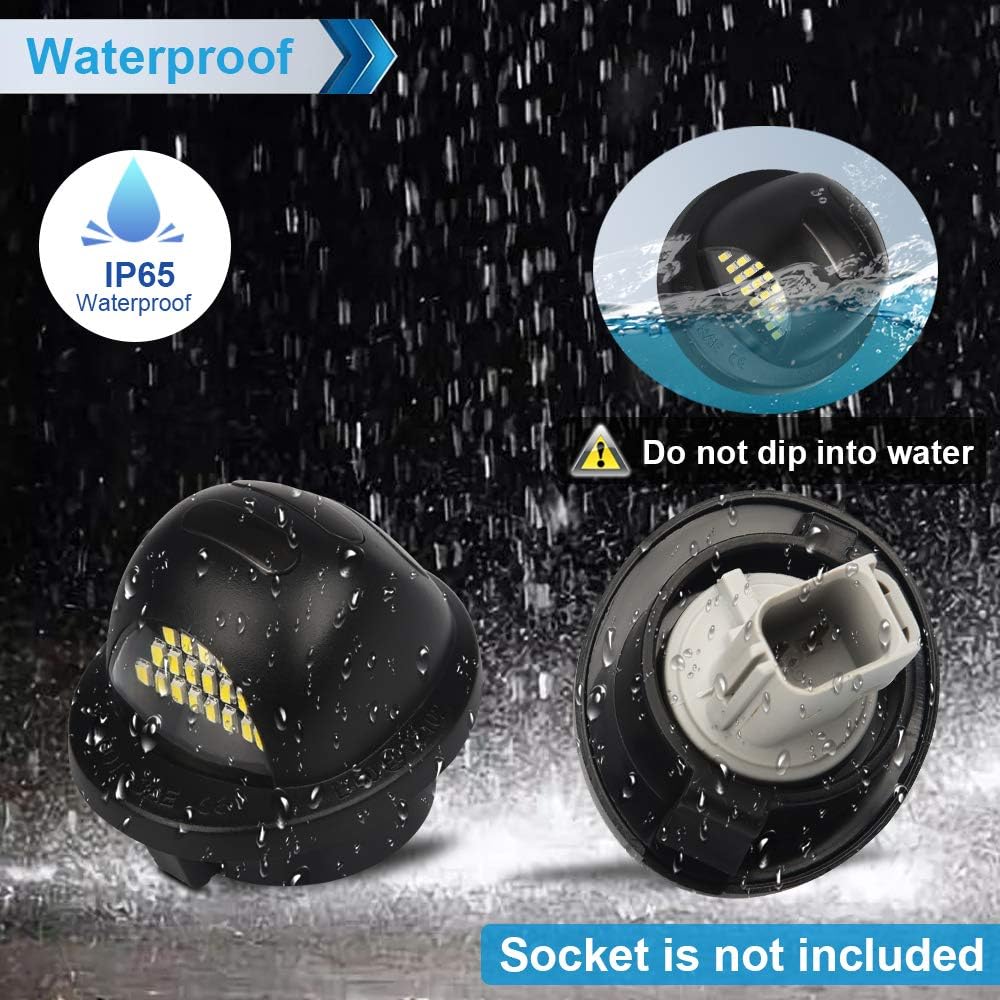 LED License Plate Light Lamp Assembly with Red OLED Neon Tube Compatible with Ford F150 1990-2014, F250 F350 1999-2016, Ranger 1983-2011, Excursion