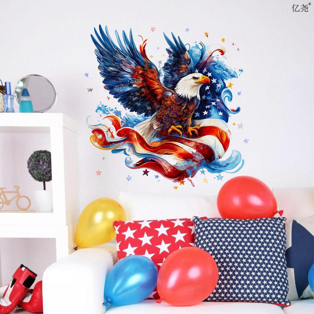 USA:s självständighetsdag Flagga Örn Väggdekal Självhäftande Avtagbar Affisch Dekal Heminredning Konst