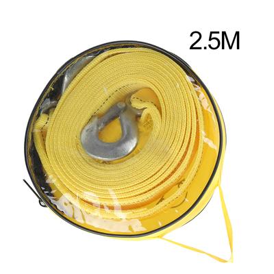 Corda de Reboque para Trailer de Carro 2,5m 8,2ft Cinta Cabo de Reboque Ganchos de Emergência Reforçada