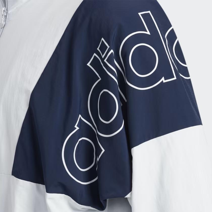 Adidas Originals Trefoil Logo Print Stand Collar Jacket With Spliced Design Men Jacket White GJ7773
