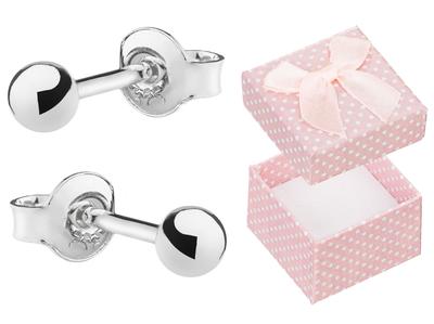Silver Ball Earrings 3mm Small Screw-Back Balls For a Girl Silver 925