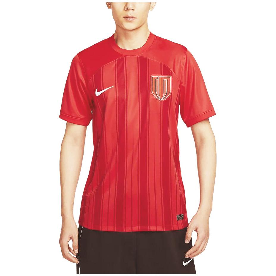 Nike T Shirts Men's Red Crew Neck Moderate Straight Fit HF0684-624