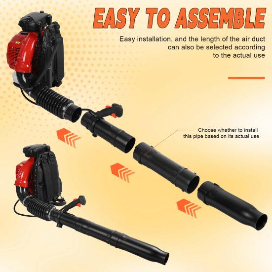 Backpack Gas Leaf Blower, 75.6cc 2 Stroke Engine, 850CFM, 200MPH, High Power Gasoline Leaf Blower, 2.3L Fuel Tank, Ergonomic Blower for Leaf, Sand,