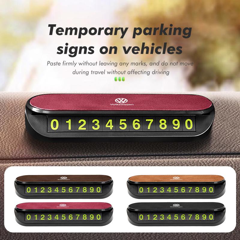 Car Styling Temporary Parking Card Phone Number Card Plate For Volkswagen VW Golf 4 5 6 7 Polo Jetta Sagitar Magotan Passat B5 kj6