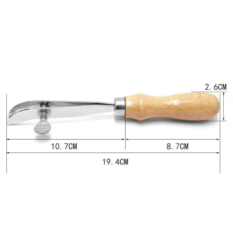 Verstellbarer Lederkanten-Falzwerkzeug Craft-Nut-Meißel DIY-Lederhandwerkswerkzeug Naht-Crimpwerkzeug Schlitz-Falzwerkzeug Holzgriff