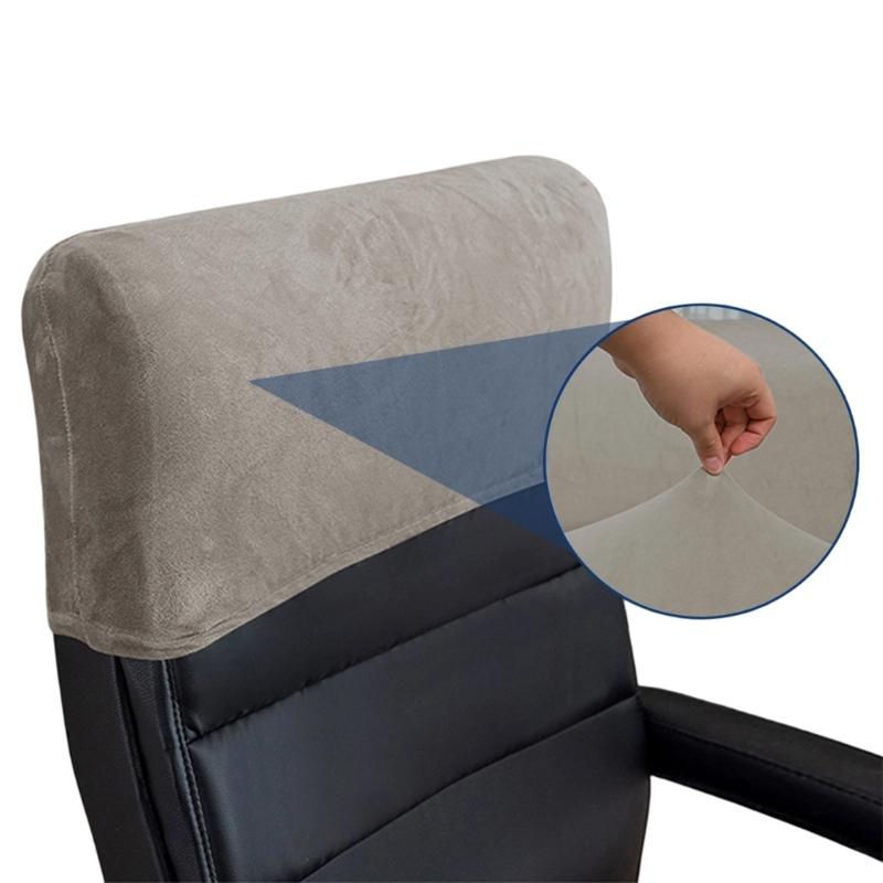 Stretchable Chair Headrest Cover, Soft Plush Rectangular Slipcover Fit 40-50cm Headrests for Office Computer Chair, Furniture, Recliner Chair