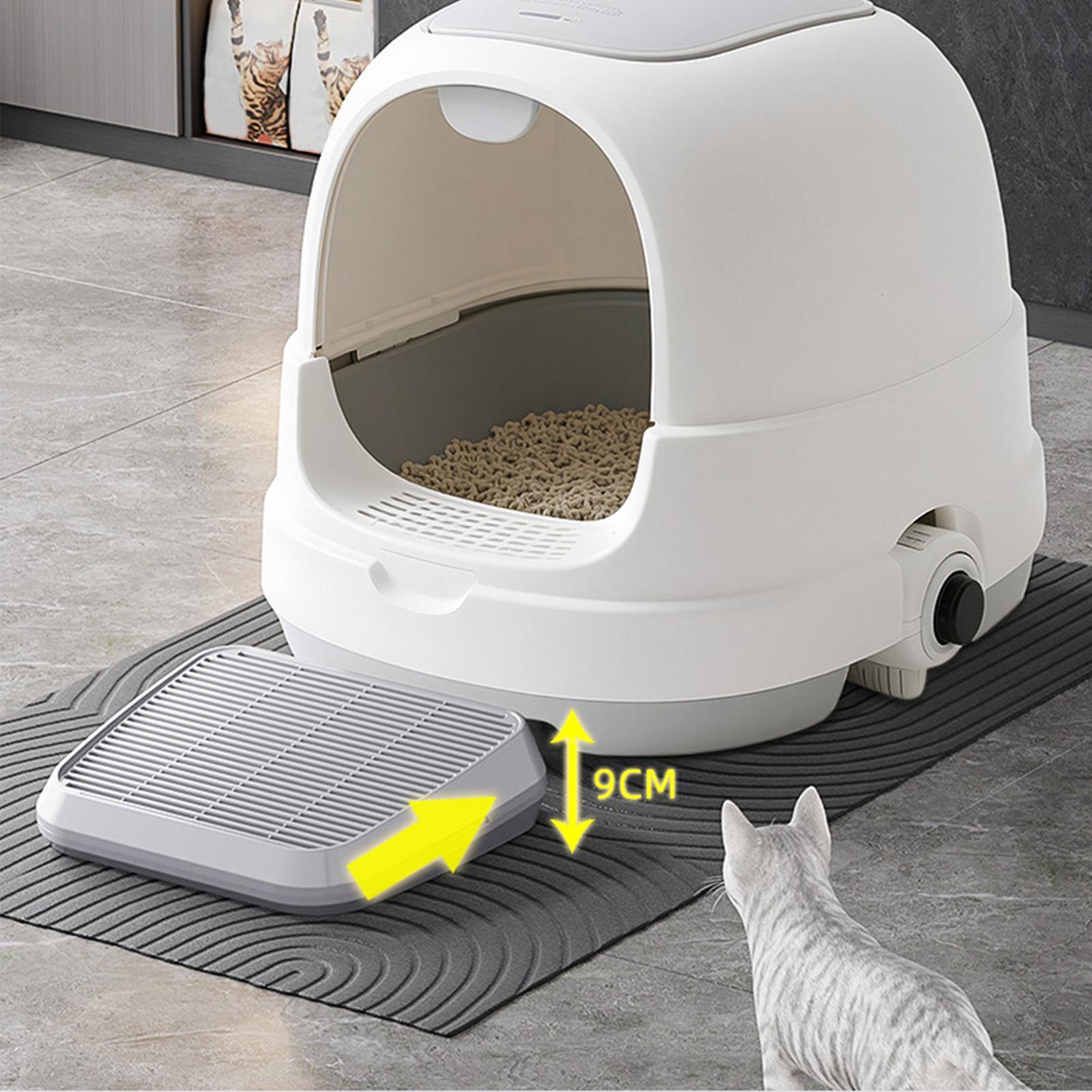 Cat Litter Catcher Ramp Box Double Layer Paw cleaning Tray Cat Pedal Step Stool with Filter Universal litter box accessories colore grigio chiaro