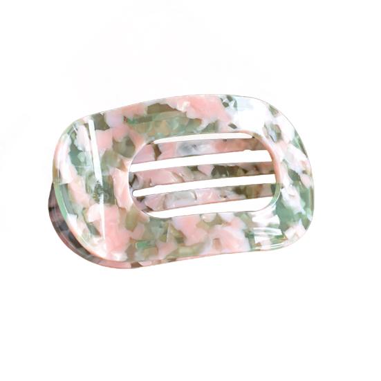 Women Hair Claw Flat Round Shape Strong Grip Bendable Teeth Curved Design Hair Clip Back Head Large Clip Hair Accessory