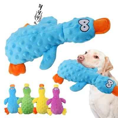 Plüsch-Ente, Hundespielzeug, interaktives Haustier, Backenzahnreinigung, Quietschspielzeug, süßes Tier-Modellierpuppenspielzeug für Hunde, Welpen, Hundebedarf