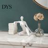 Women Desktop Ornament 3D Printed Abstract Figurine, Modern Female Body Art Statue, Minimalist Bookcase Decoration Leaning Book Sculpture for