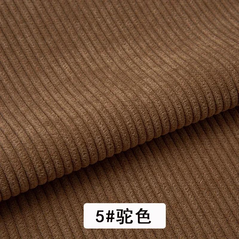 Corduroy Fabric Plain Medium Thick Strip Winter By The Meter for Clothes Bags Pant Shirts Sofa Sewing Soft Cloth Wearable Yellow