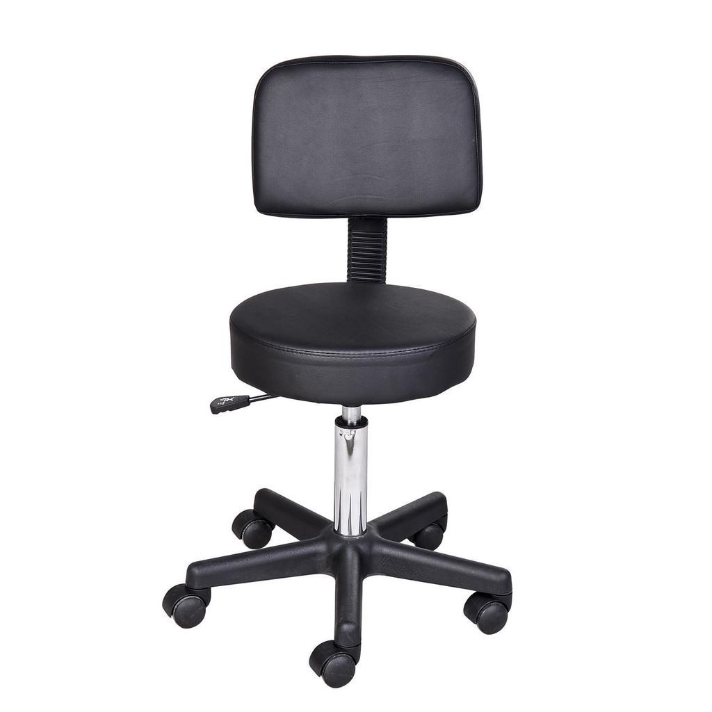 Swivel Salon Chair w/ Padded Seat Back 5 Wheels Adjustable Height Salon Hairdressers Tattoo Spa Rolling Black
