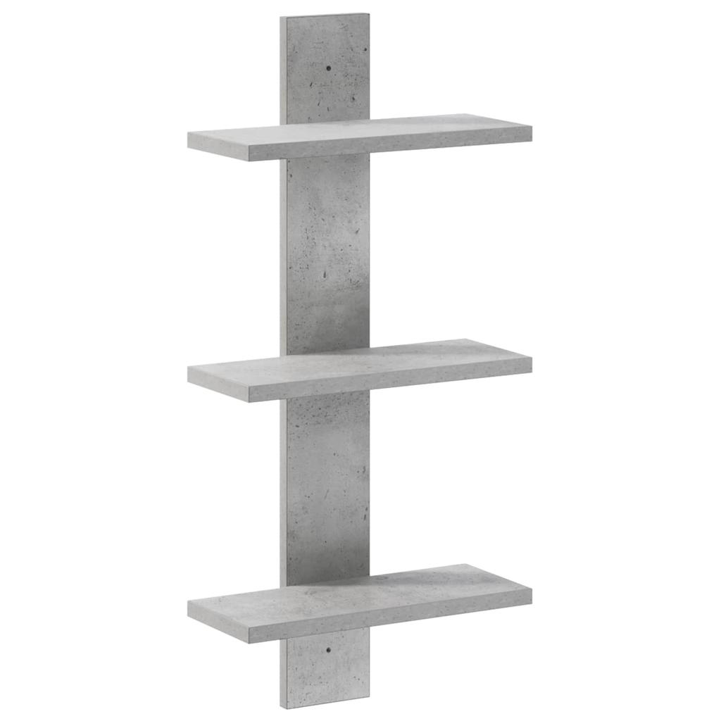 Wall Shelf Concrete Grey 30 X 13.5 X 64.5 Cm Engineered Wood