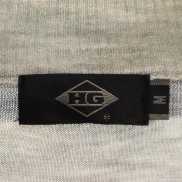 HG Border Pattern Long sleeve knit Zip hoodie M Men's Used