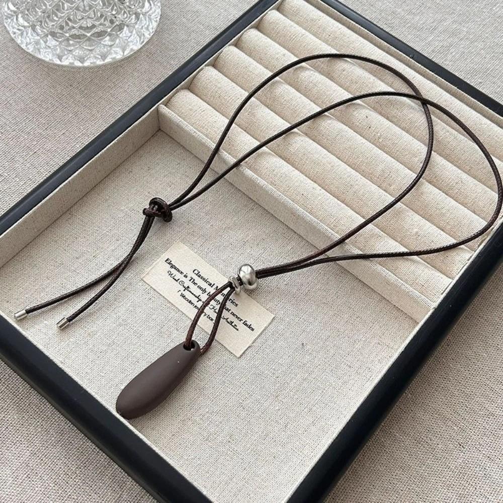 Water Drop Shaped Drop Shaped Necklace Metal Long Clavicle Chain Simple Long Necklace  Outdoor