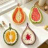 Customized Cartoon Fruit Hand Towel with Embroidered Logo - Soft and Absorbent Coral Fleece.