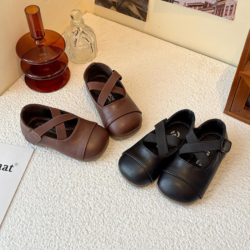 Autumn Children's Girls Versatile Mary Jane Ballet Shoes with Cross Straps Kid Toddler Princess Casual Single Shoes 23-33