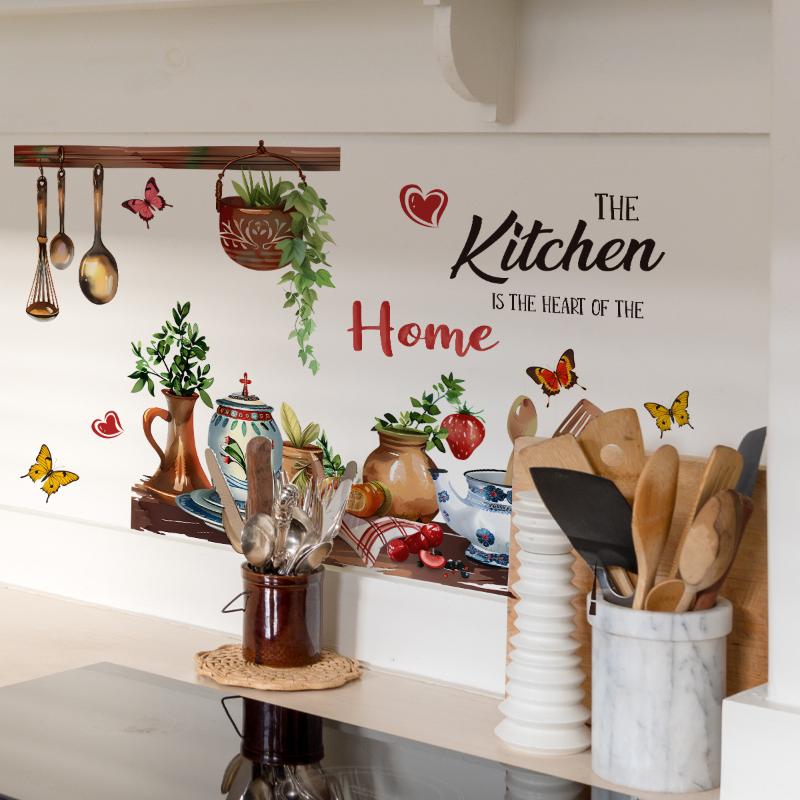 Kitchen Wall Decal With Self Adhesive Backing Warm Rustic Design For Home Kitchen Dining Room Wall Decor
